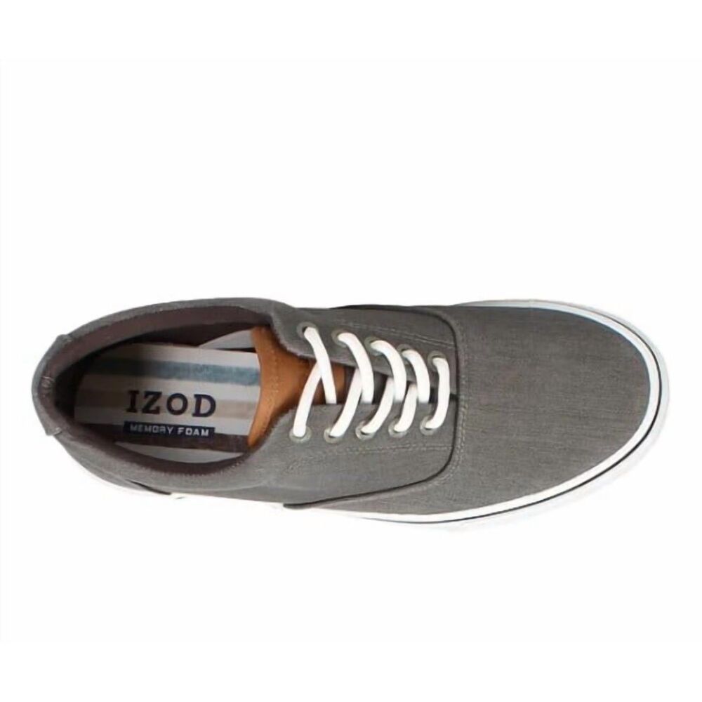 Izod Men Canvas Shoes "Gray" Rangley Memory Foam Sole Comfort Lace Up[Many Size]